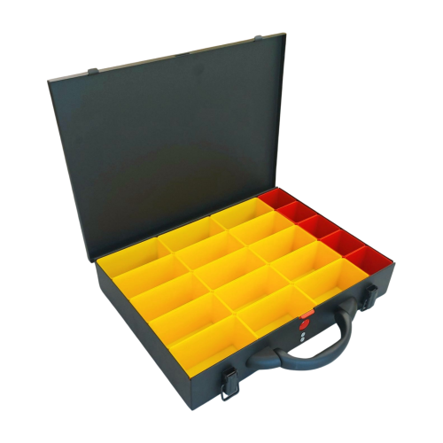 Kaseta walizka metalowa z 20 pojemnikami 390x280x70 mm - 1.png