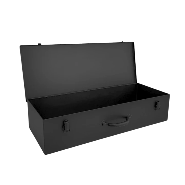 Czarna skrzynka narzędziowa metalowa 677x270x150 mm - 1
