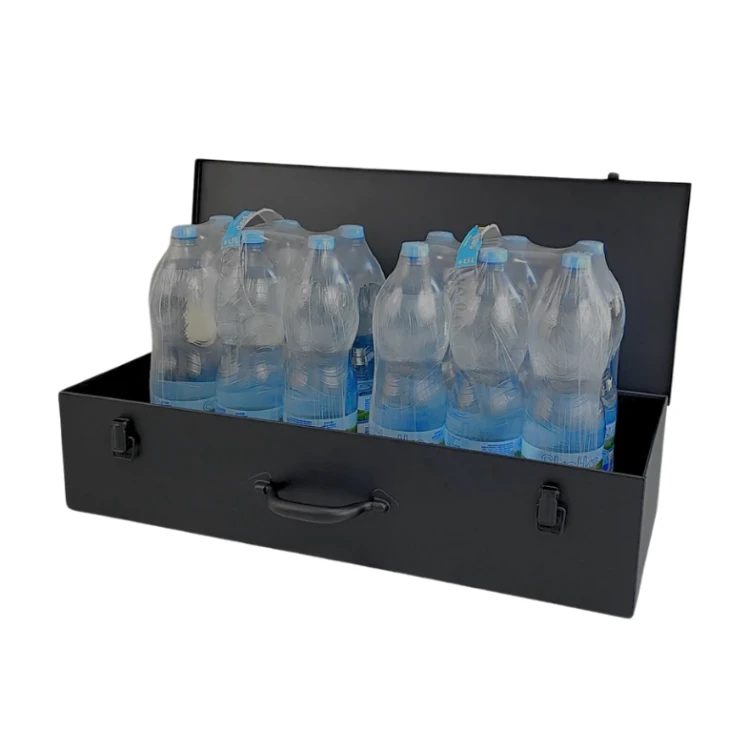 Czarna skrzynka narzędziowa metalowa 677x270x150 mm - 3