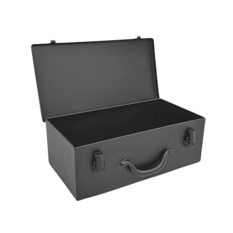 Czarna skrzynka metalowa na narzędzia 387x205x135 mm - 1