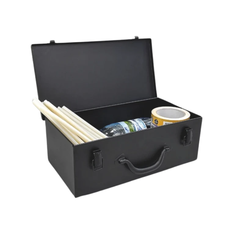 Czarna skrzynka metalowa na narzędzia 387x205x135 mm - 2