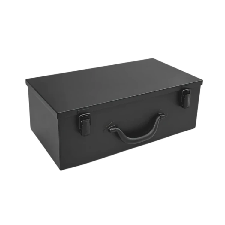 Czarna skrzynka metalowa na narzędzia 387x205x135 mm - 5