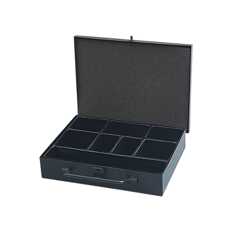 Kasetka metalowa z przegrodami 185x140x38 mm - 2