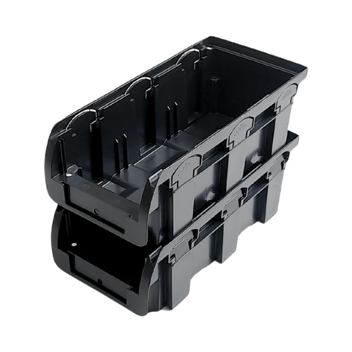 Czarny pojemnik magazynowy nr 2L - 215x102x75 mm - 4