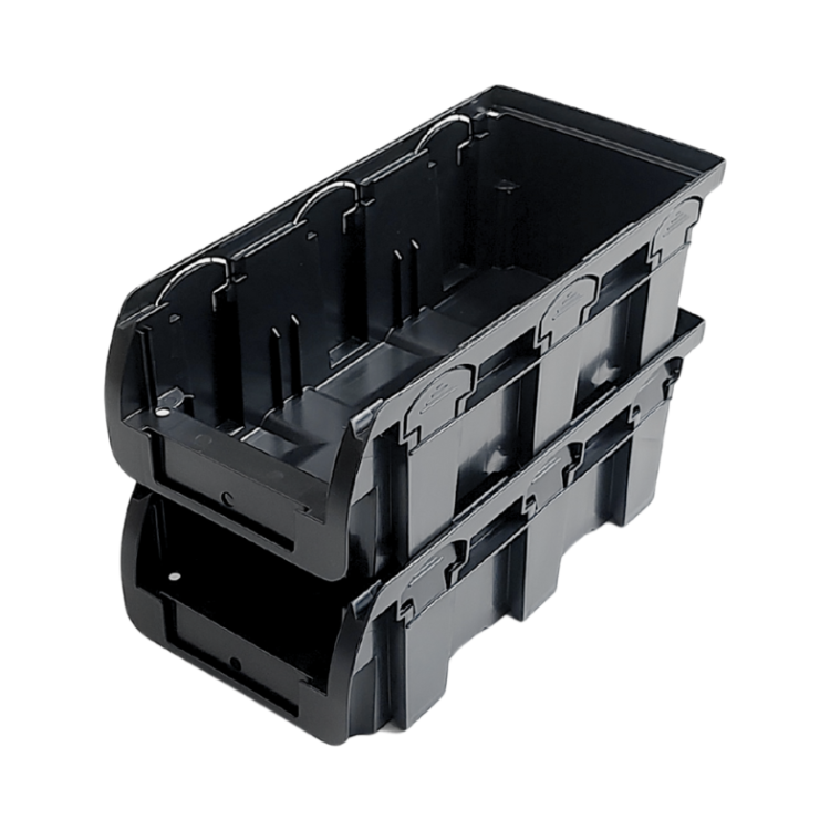 Czarny pojemnik magazynowy nr 2L - 215x102x75 mm - 4