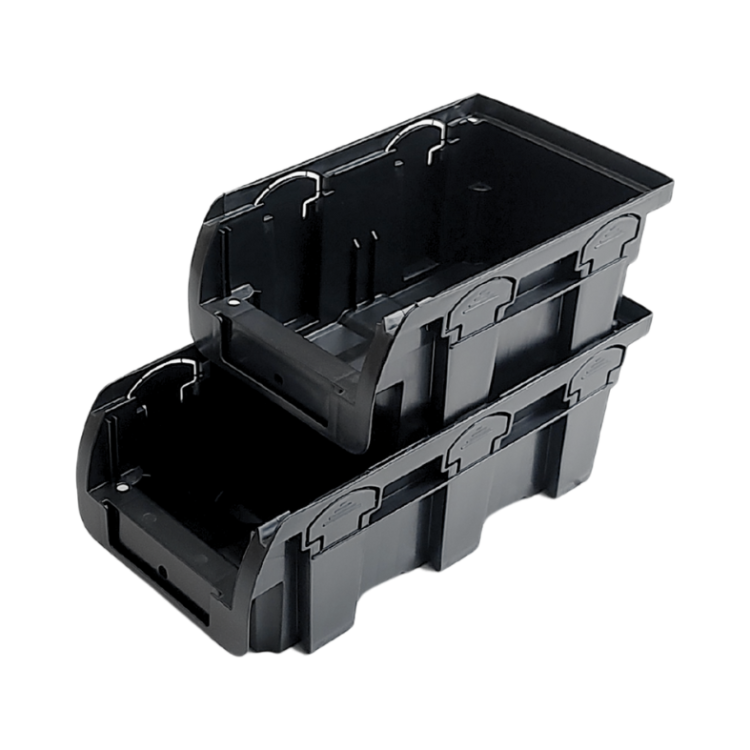 Czarny pojemnik magazynowy nr 2L - 215x102x75 mm - 7