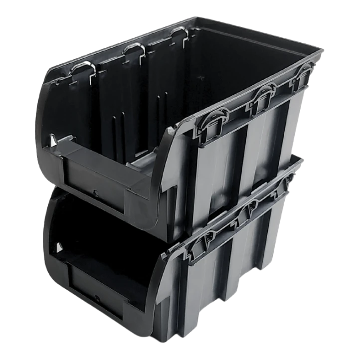 Czarny pojemnik magazynowy nr 3 - 240x150x125 mm - 4