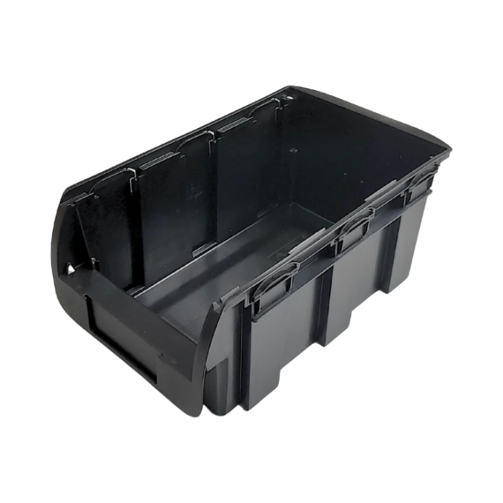 Czarny pojemnik magazynowy nr 4 - 345x210x150 mm - 1