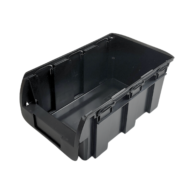 Czarny pojemnik magazynowy nr 4 - 345x210x150 mm - 1