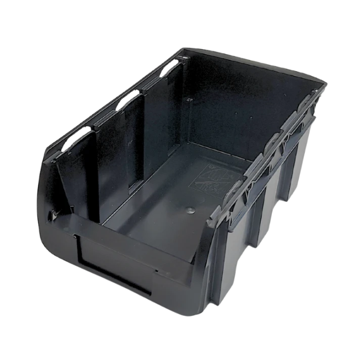 Czarny pojemnik magazynowy nr 4 - 345x210x150 mm - 2