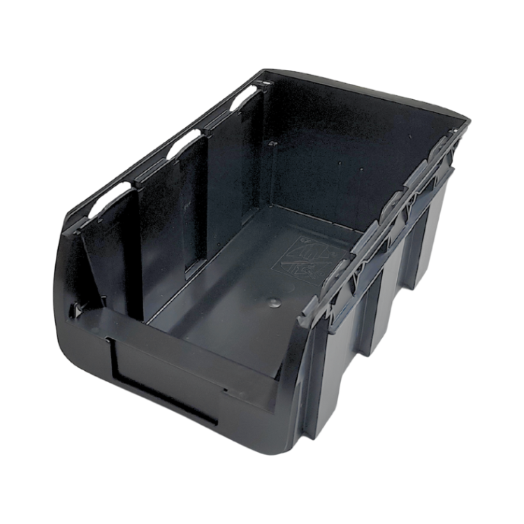 Czarny pojemnik magazynowy nr 4 - 345x210x150 mm - 2