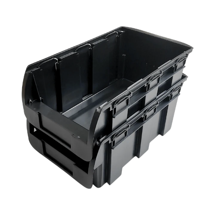 Czarny pojemnik magazynowy nr 4 - 345x210x150 mm - 3
