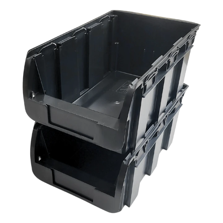 Czarny pojemnik magazynowy nr 4 - 345x210x150 mm - 4