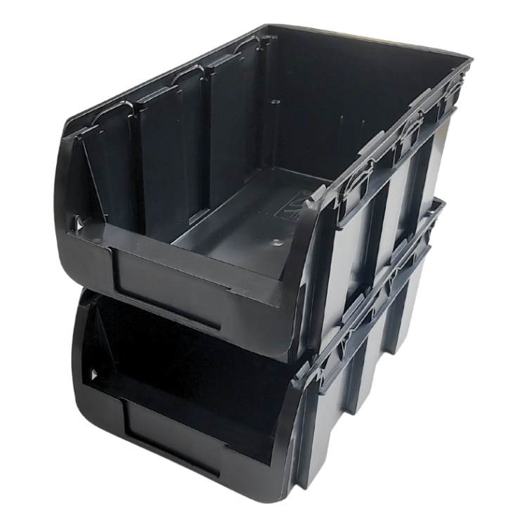 Czarny pojemnik magazynowy nr 4 - 345x210x150 mm - 4