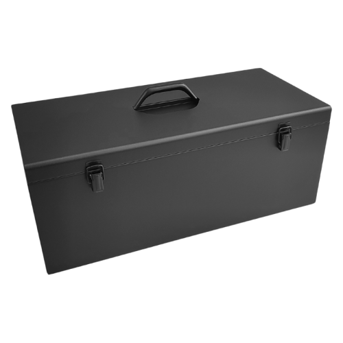 Czarna skrzynka metalowa narzędziowa 580x270x230 mm - 1