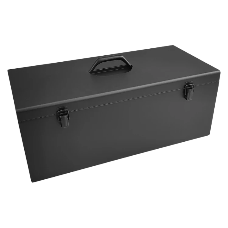 Czarna skrzynka metalowa narzędziowa 580x270x230 mm - 1