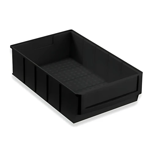 Pojemnik magazynowy czarny ESD - 300x180x80 mm -